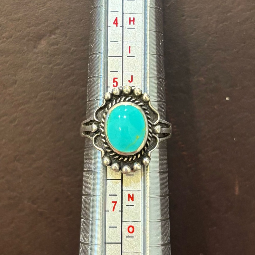 Authentic Turquoise and Sterling Silver Ring Size 6